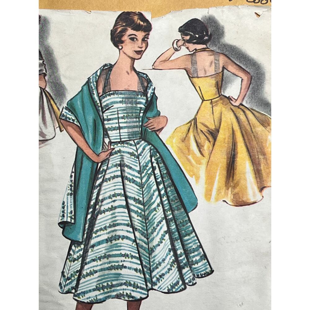 McCalls 3575 pattern dress circle skirt wedding dress 1950s size 14